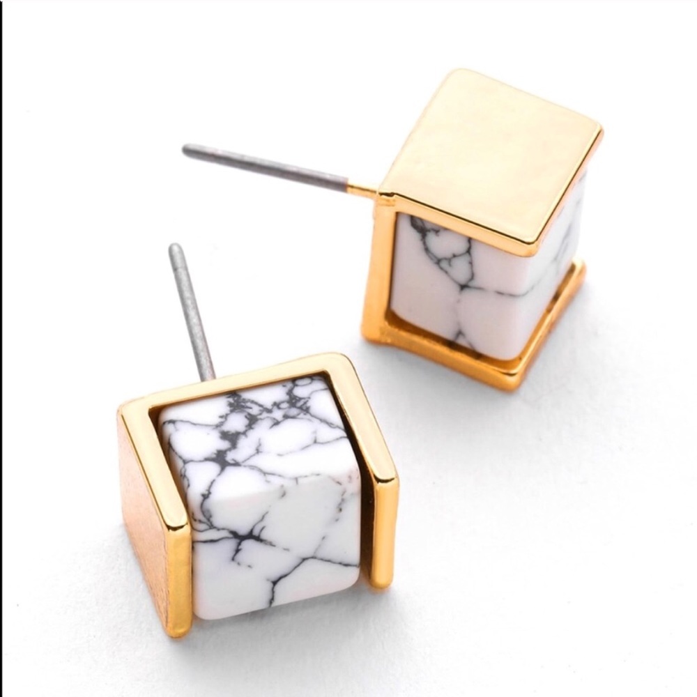 LAST Marble Stud Earrings